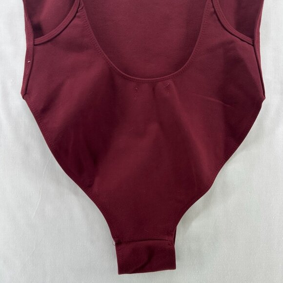 Lioness Bodysuit  Womens M Low Cut Adjustable Strap Sleeveless Backless Burgundy - Picture 6 of 11